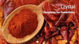  Presentation with chili - Theme consisting of assortment of chili close up background and a crimson colored foreground