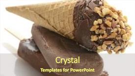  Presentation with tropical ice cream - Beautiful slide set featuring assortment of chocolate ice cream backdrop and a tawny brown colored foreground