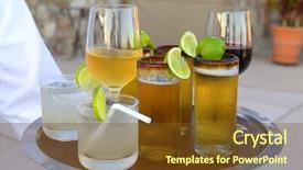  Presentation with wine beer - PPT layouts with assortment of cocktails background and a tawny brown colored foreground
