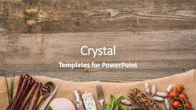  Presentation with meat - Cool new theme with assortment of cold meats backdrop and a coral colored foreground