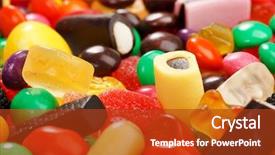  Presentation with candy - Beautiful slides featuring assortment of colorful candy backdrop and a crimson colored foreground