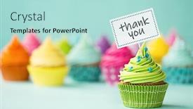  Presentation with cupcakes - Beautiful theme featuring assortment-of-colorful-cupcakes backdrop and a mint green colored foreground