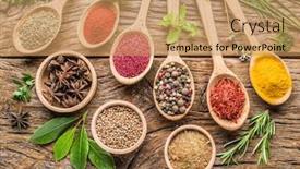  Presentation with spices - Amazing presentation theme having mint green - assortment of colorful spices backdrop and a coral colored foreground