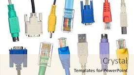  Presentation with cables - Audience pleasing PPT theme consisting of assortment-of-computer-cables backdrop and a lemonade colored foreground