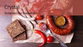  Presentation with parchment - Beautiful slides featuring assortment of deli meats backdrop and a red colored foreground