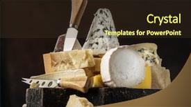  Presentation with cheese - Colorful slide deck enhanced with assortment of different cheese types backdrop and a tawny brown colored foreground