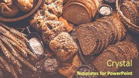  Presentation with cereal - Presentation theme having assortment-of-different-kind background and a violet colored foreground