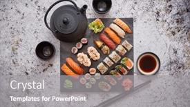  Presentation with black-tea - Beautiful presentation design featuring assortment-of-different-kinds backdrop and a gray colored foreground