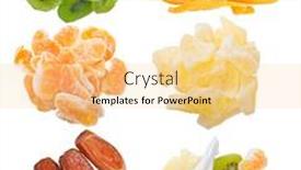  Presentation with fruits - Cool new slide deck with assortment-of-dried-fruits-isolated backdrop and a blonde colored foreground