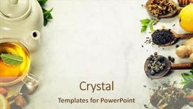  Presentation with organic tea - Amazing presentation design having assortment of dry tea backdrop and a lemonade colored foreground