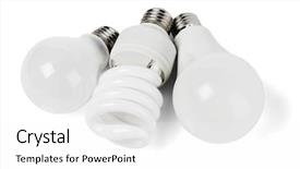  Presentation with light bulbs - Slide deck having assortment of electric light bulbs background and a white colored foreground