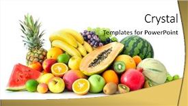  Presentation with fresh fruits salad on white - Colorful presentation enhanced with assortment of exotic fruits isolated backdrop and a white colored foreground