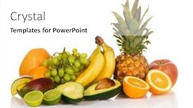  Presentation with fruits - Cool new theme with assortment of fresh fruits isolated on white background backdrop and a white colored foreground