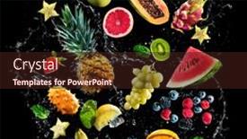  Presentation with fresh water - Amazing slides having assortment-of-fresh-fruits backdrop and a wine colored foreground