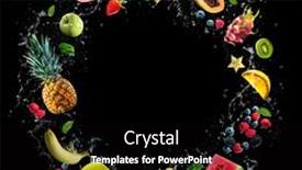  Presentation with fresh water - Beautiful slides featuring assortment-of-fresh-fruits backdrop and a black colored foreground