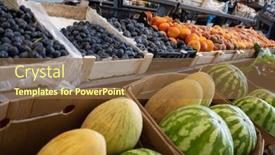  Presentation with fresh fruits vegetables - PPT theme consisting of assortment-of-fresh-fruits background and a tawny brown colored foreground