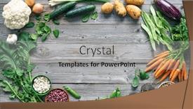  Presentation with rustic healthy - Colorful slides enhanced with assortment-of-fresh-organic-vegetables backdrop and a light gray colored foreground