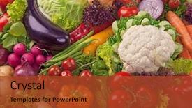  Presentation with vegetables - PPT theme having close up on sea shells background for design background and a lemonade colored foreground