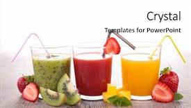  Presentation with mango juice - Presentation design consisting of assortment of fruit juice background and a white colored foreground