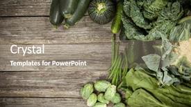  Presentation with vegetables - Presentation featuring leafy - assortment of green vegetables background and a gray colored foreground