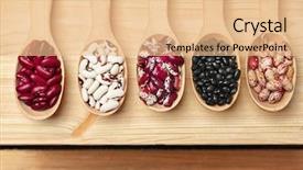  Presentation with beans - Beautiful slides featuring assortment of haricot beans backdrop and a coral colored foreground