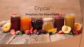  Presentation with city tranffic jams - Slide set consisting of assortment-of-jams-marmalade background and a coral colored foreground