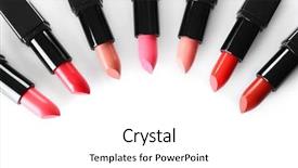  Presentation with frame - Presentation enhanced with assortment of lipsticks on white background and a white colored foreground