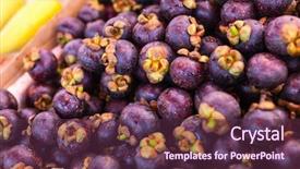  Presentation with mangosteen - Theme having assortment of mangosteen fruits background and a  colored foreground