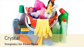  Presentation with cleaning service excel - Slides enhanced with display with ham cheese and fruits background and a coral colored foreground