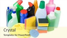  Presentation with cleaning - Presentation theme enhanced with assortment of means for cleaning background and a blonde colored foreground