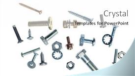  Presentation with nuts - Slide deck featuring assortment-of-nuts-and-bolts background and a white colored foreground