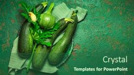 Presentation with organic - PPT theme consisting of assortment-of-organic-courgettes background and a  colored foreground