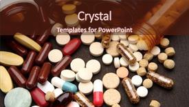  Presentation with capsules - Amazing PPT layouts having assortment of pills and capsules backdrop and a wine colored foreground