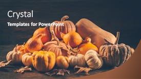  Presentation with autumn leaves - Slide deck with assortment-of-pumpkins-with-autumn background and a tawny brown colored foreground