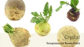  Presentation with root - Beautiful slides featuring assortment-of-root-vegetables backdrop and a blonde colored foreground