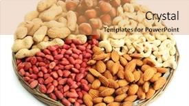  Presentation with dried fruits seeds nuts - Slide set featuring assortment of tasty nuts isolated background and a yellow colored foreground