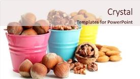  Presentation with dried fruits seeds nuts - Amazing presentation theme having assortment of tasty nuts backdrop and a lemonade colored foreground