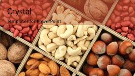  Presentation with dried fruits seeds nuts - Presentation theme enhanced with assortment of tasty nuts background and a red colored foreground