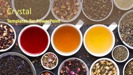  Presentation with tea leaves - PPT layouts consisting of assortment-of-tea-cups-dried background and a tawny brown colored foreground