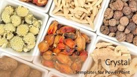  Presentation with traditional chinese medicine - PPT layouts with assortment of traditional chinese medicine background and a coral colored foreground