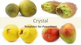  Presentation with tropical fruit - Presentation with assortment-of-tropical-fruit background and a yellow colored foreground