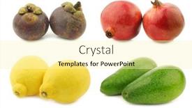  Presentation with tropical fruit - Presentation design consisting of assortment-of-tropical-fruit background and a blonde colored foreground