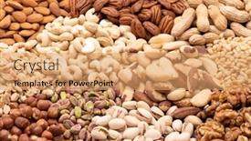  Presentation with peanuts - Presentation theme having assortment-of-various-nuts-such background and a coral colored foreground