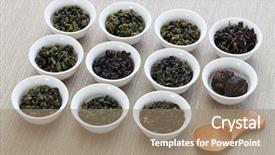  Presentation with taiwanese nationalism - PPT theme having assortment oolong ta iron goddess background and a coral colored foreground