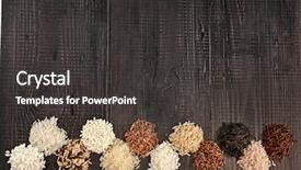  Presentation with rice grain - Beautiful PPT theme featuring assortment whole grain rice backdrop and a dark gray colored foreground