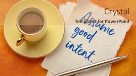  Presentation with inspirational - Colorful theme enhanced with assume-good-intent-inspirational-handwriting backdrop and a yellow colored foreground