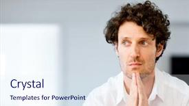  Presentation with smart grids - Amazing PPT theme having assurance - portrait of a smart young backdrop and a sky blue colored foreground