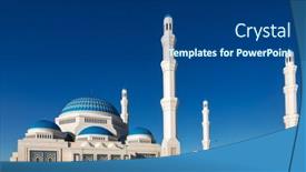  Presentation with kazakhstan - Presentation featuring astana-grand-mosque background and a ocean colored foreground