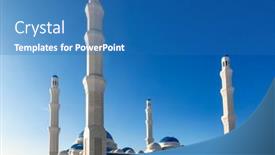  Presentation with kazakhstan - Slide set consisting of astana-grand-mosque background and a teal colored foreground
