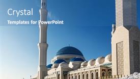  Presentation with kazakhstan - PPT theme with astana-grand-mosque background and a teal colored foreground